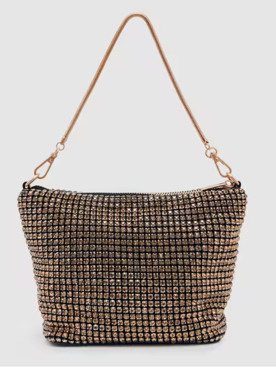 Reiss Handbags - REISS Leah Crystal Bracelet Pouch Bag in Gold